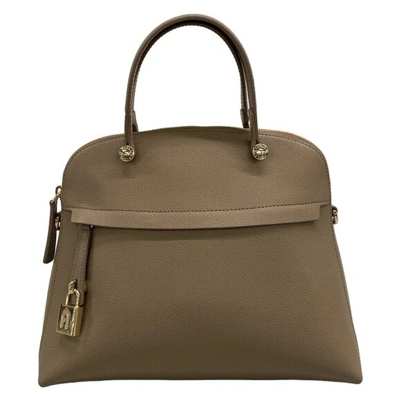 FURLA Piper - Beige Leather Handbag